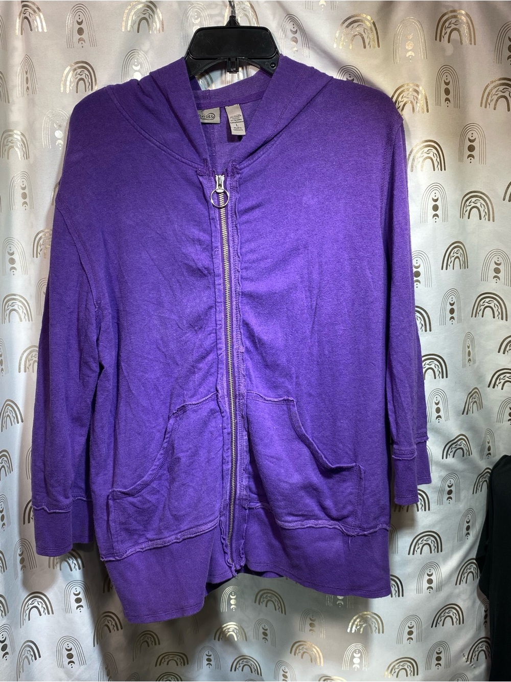 Women’s Lightweight Purple Zip-Front Hoodie Bomber Jacket